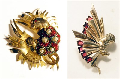 Lot 3143 - French Bird Brooch and Boucher Butterfly...