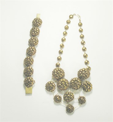 Lot 3142 - Demi Parure of Bronze Colored Necklace and...