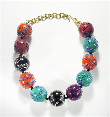 Lot 3287 - Versace Rhinestone Beaded Choker Ugo Correani...