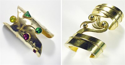 Lot 3323 - Two Versace Gold Plated Bangle Bracelets Ugo...