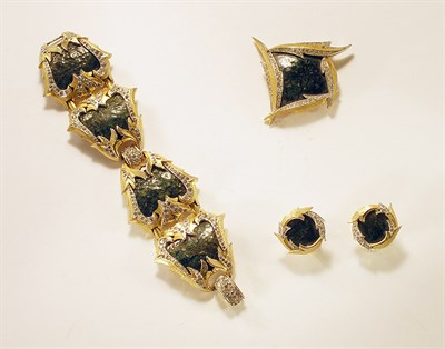Lot 3131 - Set of Boucher Enameled Bracelet, Pin and...