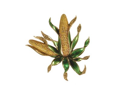 Lot 3118 - Boucher Maize Cobs Brooch USA, 1941 Rhodium...