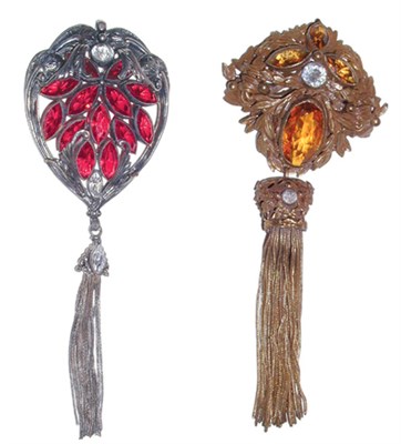 Lot 3094 - Two Joseff Tasseled Brooches USA, circa 1940...