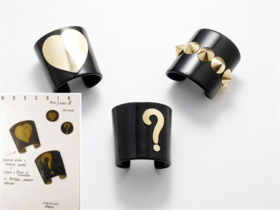 Lot 3293 - Set of Three Moschino Cuffs and Drawing Sharra...