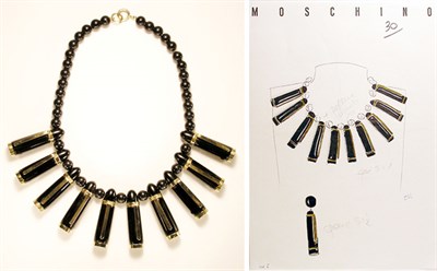 Lot 3294 - Moschino Pen Cap Festoon Necklace and Two...