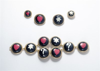 Lot 3296 - Set of Moschino Bracelet and Four Buttons...