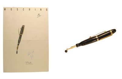 Lot 3295 - Moschino Fountain Pen Pin and Drawing Italy,...