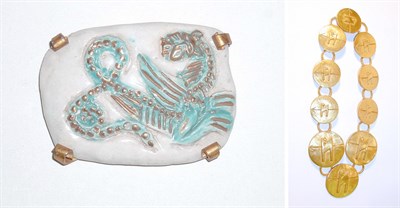 Lot 3149 - Peral Dragon Brooch and Peral Necklace France,...