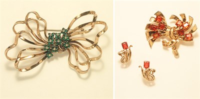 Lot 3086 - Pennino Brooch and Brooch with Earrings USA,...