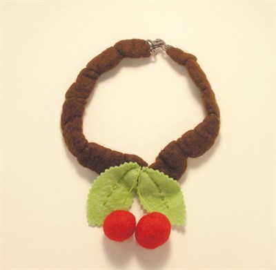 Lot 3055 - Lenci Felt Necklace with Cherry Pendant Italy,...