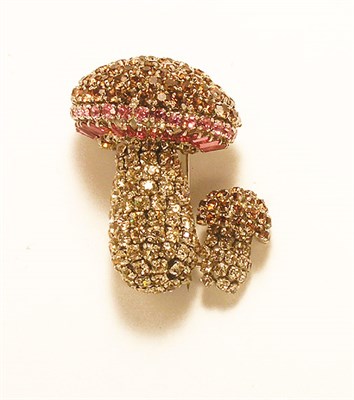 Lot 3156 - Jean-Pierre Two Mushrooms Brooch France, circa...