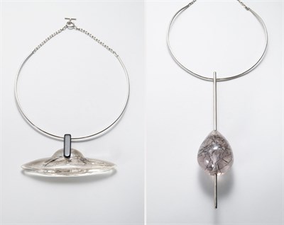 Lot 3343 - Two Armani Necklaces with Plexiglass Pendants...