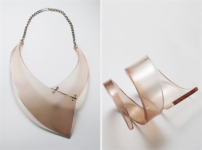 Lot 3338 - Armani Ombre Plexiglass Necklace and Bracelet...