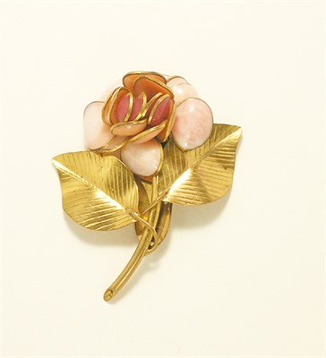 Lot 3185 - Gripoix Rose Brooch France, 1955-1959 Petals...
