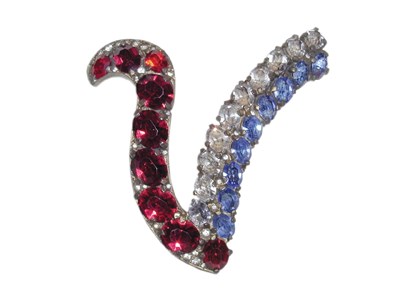 Lot 3087 - Eisenberg Patriotic V for Victory Brooch USA,...