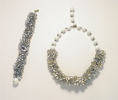 Lot 3186 - Gripoix Floral Motif Necklace and Bracelet...