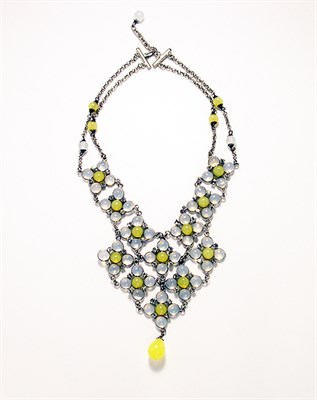 Lot 3238 - Gripoix Floral Motif Stones Necklace France,...