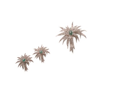 Lot 3179 - Dior Palm Brooch and Earrings France, circa...