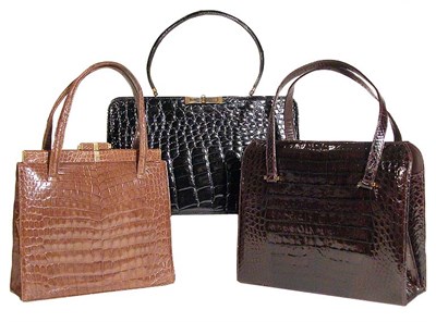 Lot 3699 - Group of Three Alligator Bags American The...