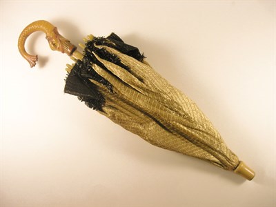 Lot 3791 - Handmade Raffia and Bakelite Parasol...