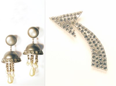 Lot 3276 - Chloe Comet Pin and Pendant Earclips Karl...