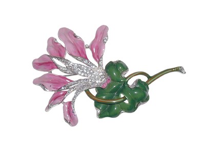 Lot 3105 - Trifari Cyclamen Brooch USA, 1941 Rhodium...