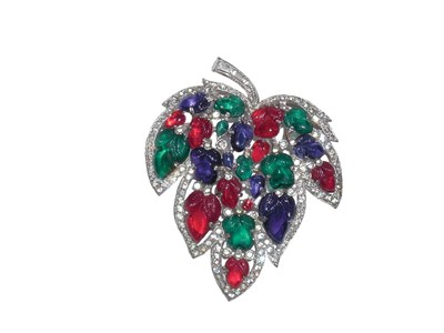 Lot 3106 - Trifari Fruit Salad Maple Leaf Brooch USA,...