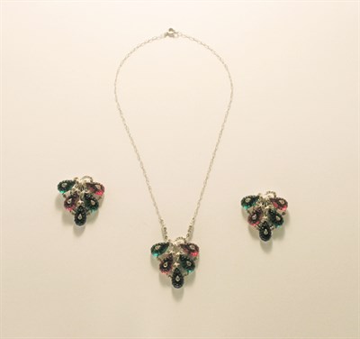 Lot 3103 - Trifari Fruit Salad Leaf Motif Pendant on...