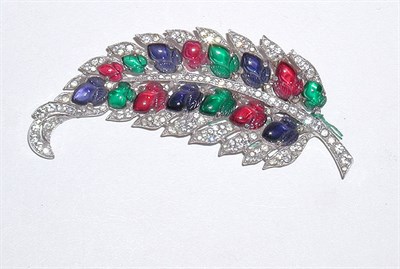 Lot 3102 - Trifari Fruit Salad Leaf Brooch USA, circa...