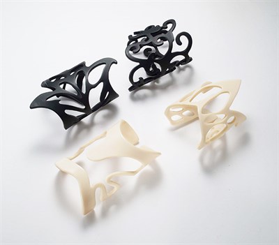 Lot 3340 - Set of Four Armani Sculptural Acetate Cuffs...