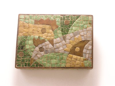 Lot 3212 - Salvador Teran Box with Mosaic of Chickens...
