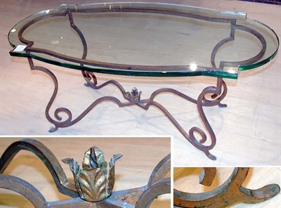 Lot 210 - Italian Gilt-Metal and Glass Shaped Oval...