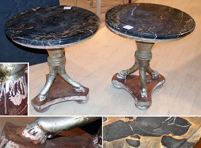 Lot 261 - Pair of Neoclassical Style Silvered Wood Side...
