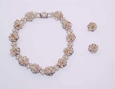 Lot 3145 - Rousselet Floral Motif Collar and Earrings...