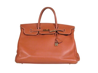 Lot 3737 - Hermes Cognac Leather Birkin Bag Gilt-metal...