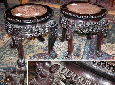 Lot 627 - Two Chinese Rosewood Jardiniere Stands Each...