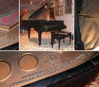 Lot 114 - Steinway Ebonized Mahogany Baby Grand Piano...