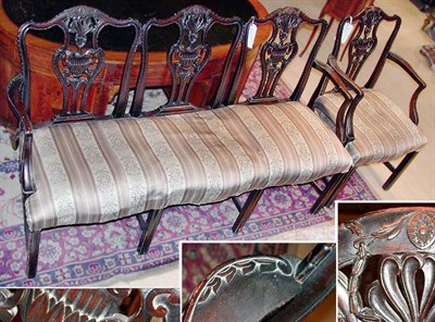 Lot 174 - George III Style Mahogany Triple Chair Back...