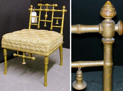 Lot 176 - Victorian Faux Bamboo Gilt Painted Upholstered...
