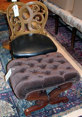 Lot 180 - Victorian Mahogany Upholstered Stool With a...