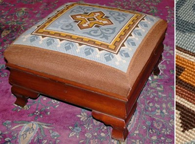 Lot 181 - Victorian Mahogany Upholstered Ottoman Height...