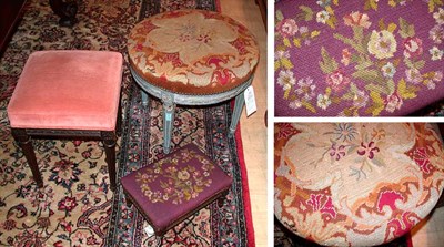 Lot 250 - Three Louis XVI Style Fruitwood Upholstered...
