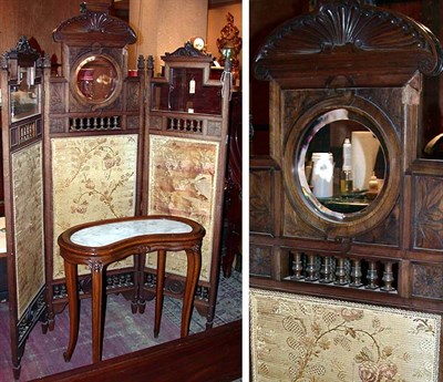 Lot 577 - Victorian Mahogany Upholstered Three-Fold...
