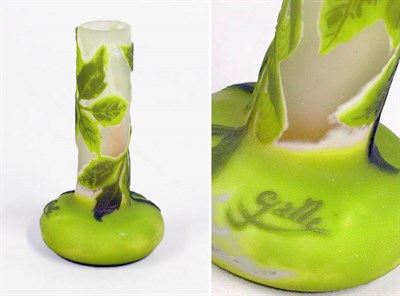 Lot 2478 - Galle Acid Etched Cameo Glass Miniature Vase...