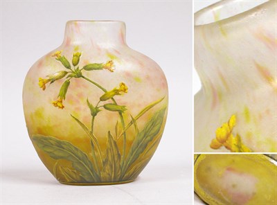 Lot 2485 - Daum Nancy Acid Etched and Enamel Decorated...