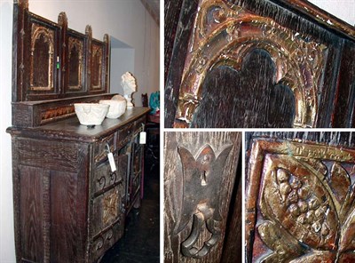 Lot 232 - Colonial Baroque Style Wrought Iron Mounted...