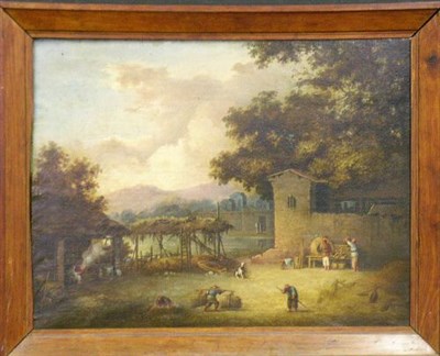 Lot 47 - Chinese School 19th Century VILLAGE SCENE Oil...