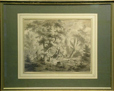 Lot 4007 - Dirk Longendyk Dutch, 1748-1805 SKIRMISH IN...