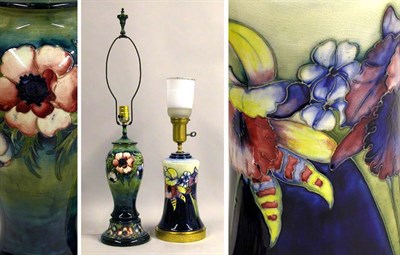 Lot 564 - Two Moorcroft Pottery Vases Each mounted as a...