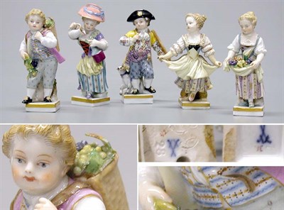 Lot 173 - Group of Five Meissen Porcelain Figures of...